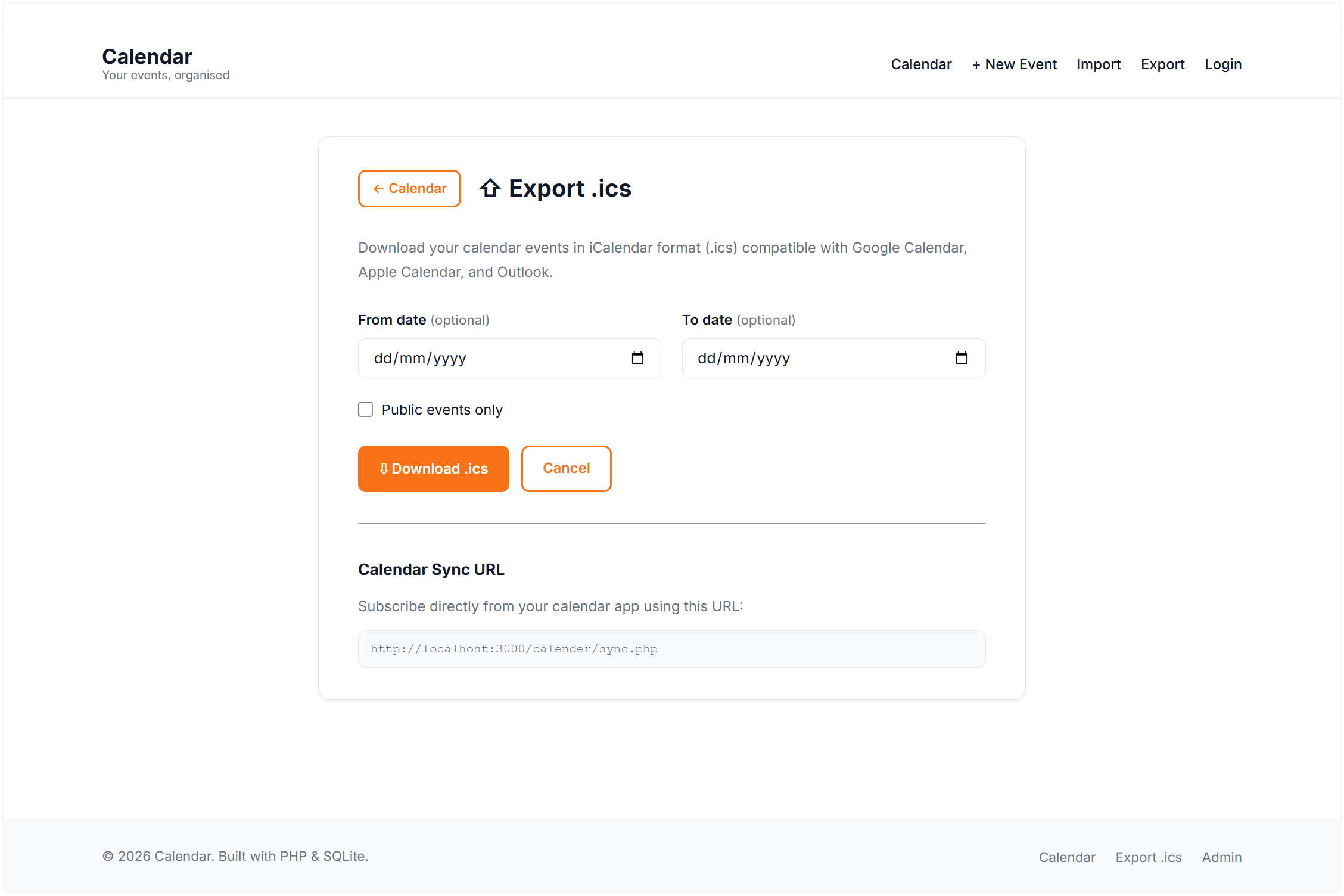 Calendar screenshot 4